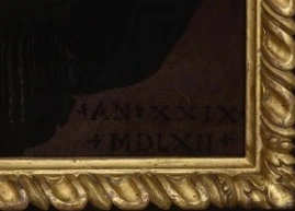 Painted inscription recording age and year