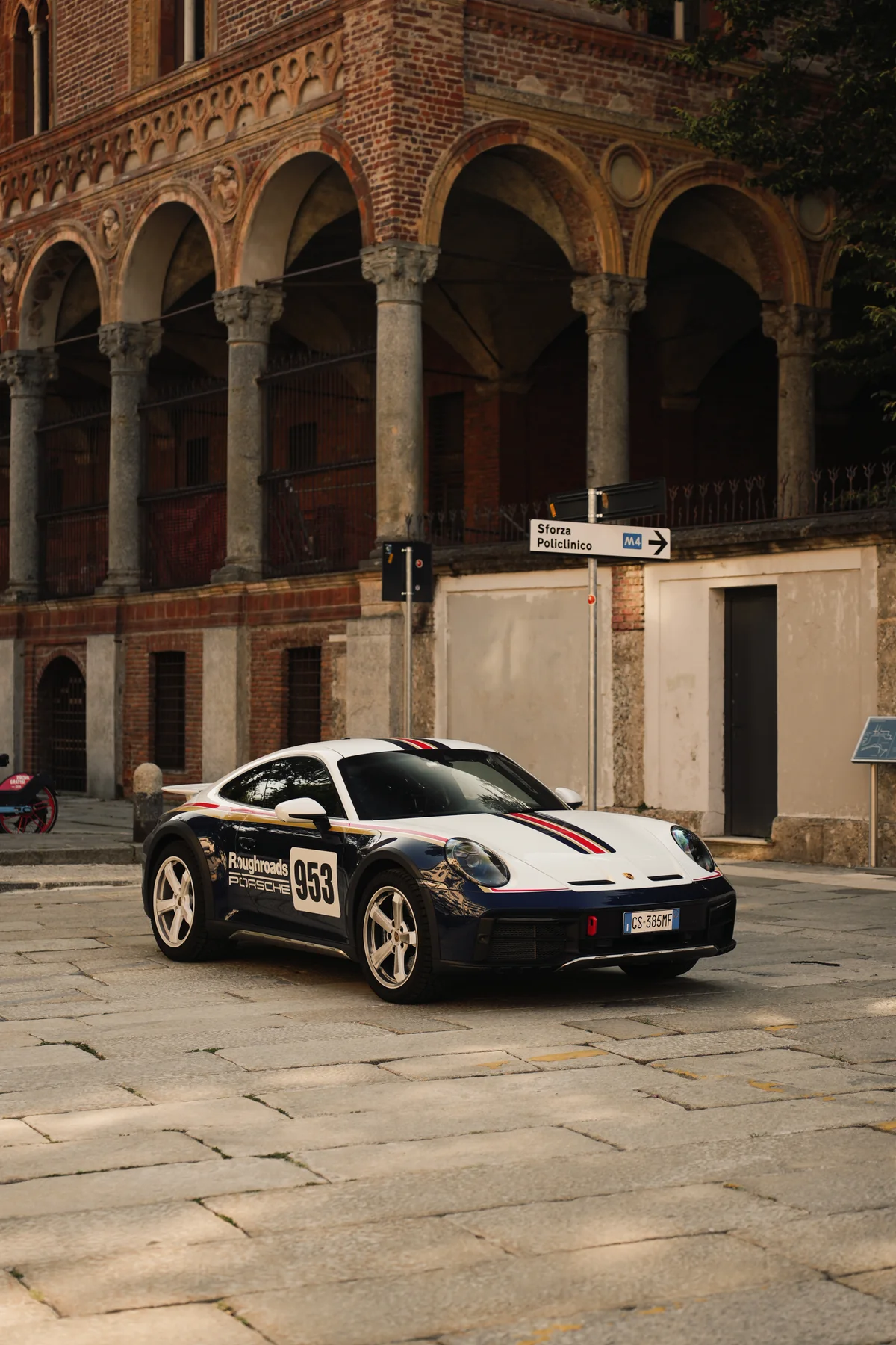 Abeba, a 2023 Porsche 992 Dakar in Roughroads livery in Milan