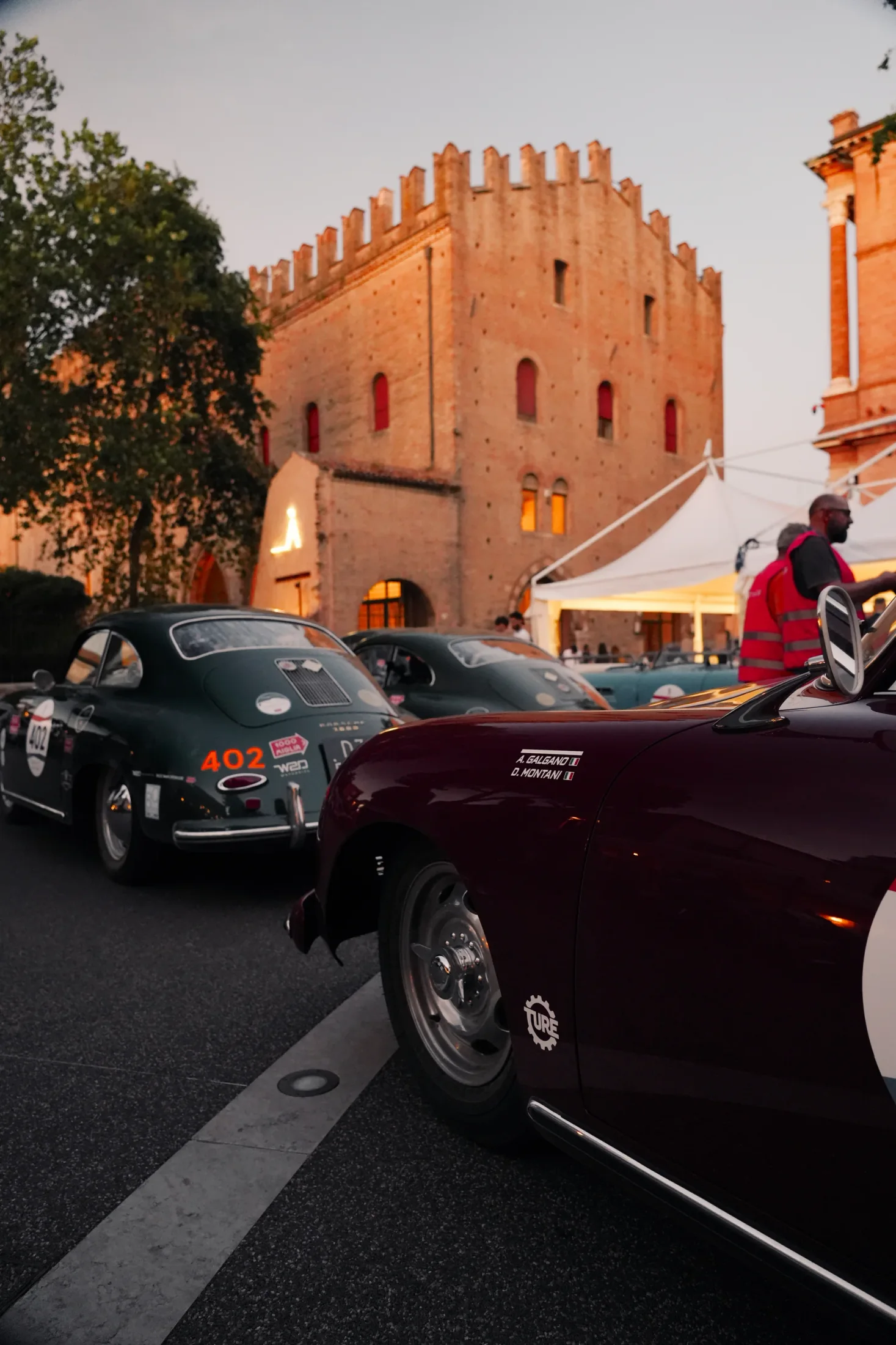 Number 447 in the evening light during the 1000 Miglia.