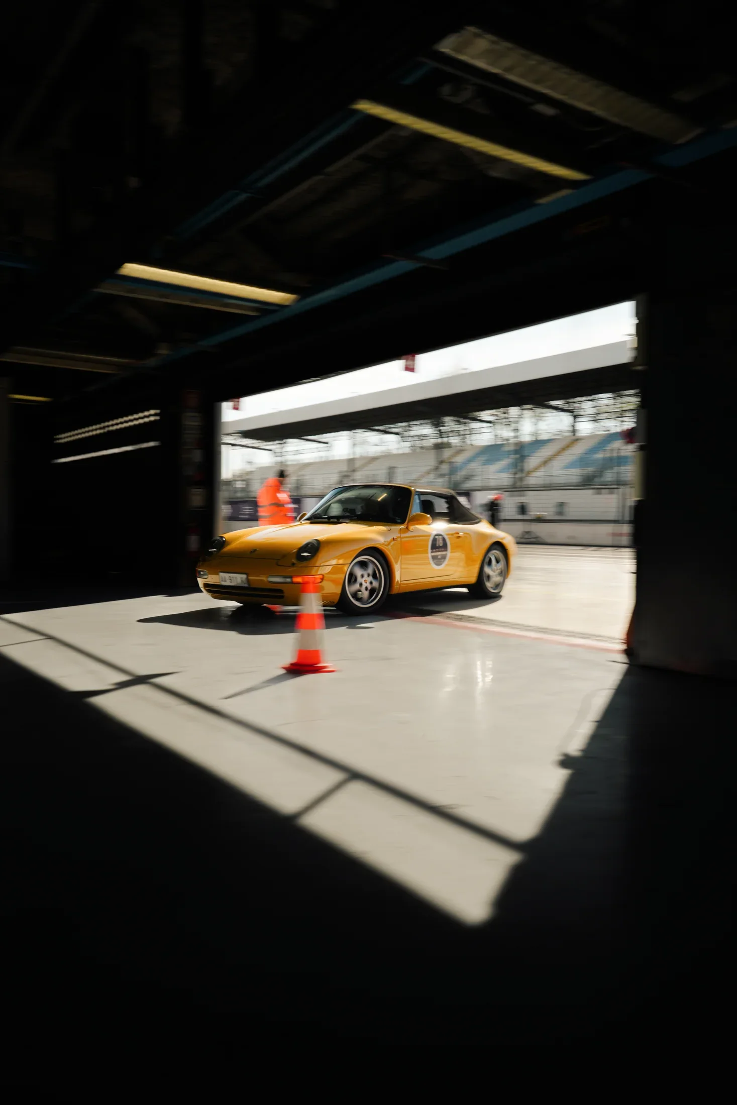 Daisy moving through the pit lane at the Autodromo.