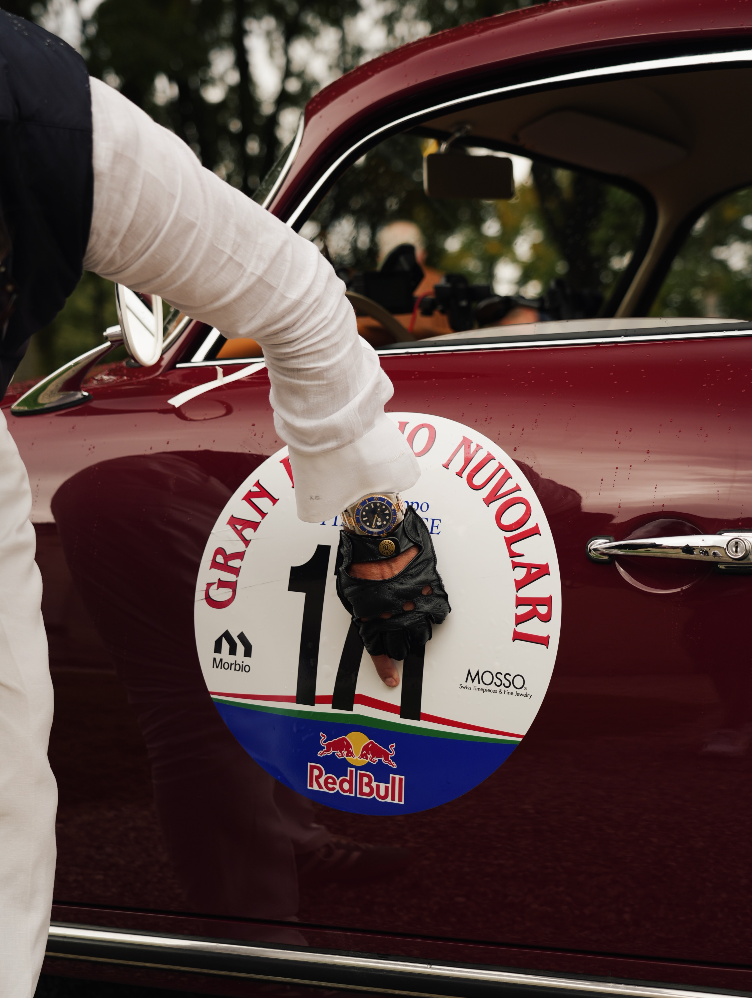 The Gran Premio Nuvolari number 171 being placed on Princess Grace