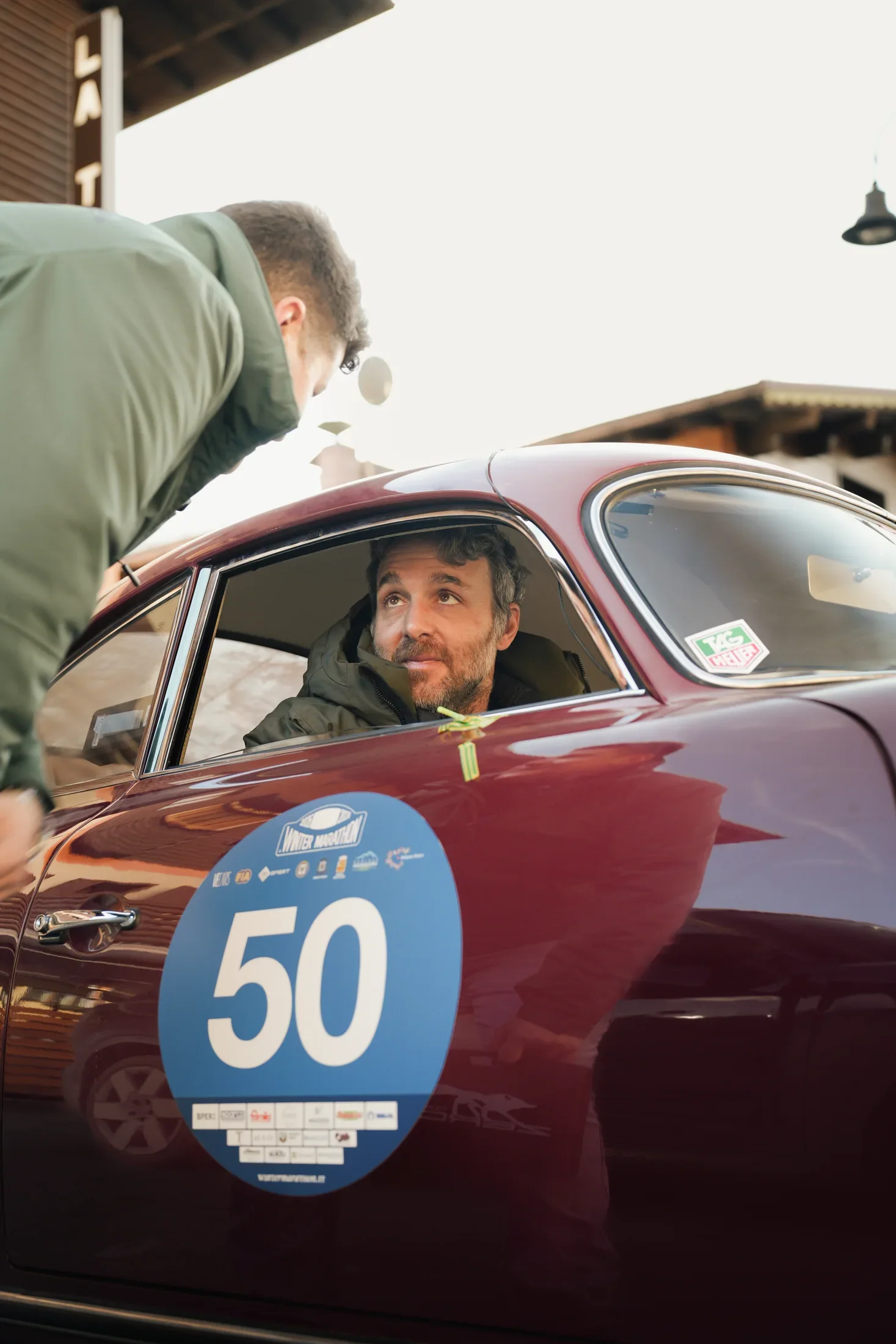The Porsche 356 during Winter Marathon preparations.